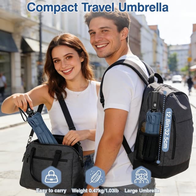 Detalle 1 de Parapluie pliant coupe-vent 10 côtes 32 cm