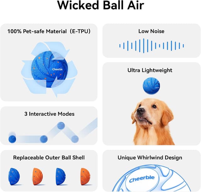 Thumbnail 2 de Cheerble Wicked Ball AIR interactive dog toy