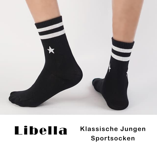 Detalle de Libella, confezione da 12 paia di calzini sportivi per bambini in misto cotone e poliammide