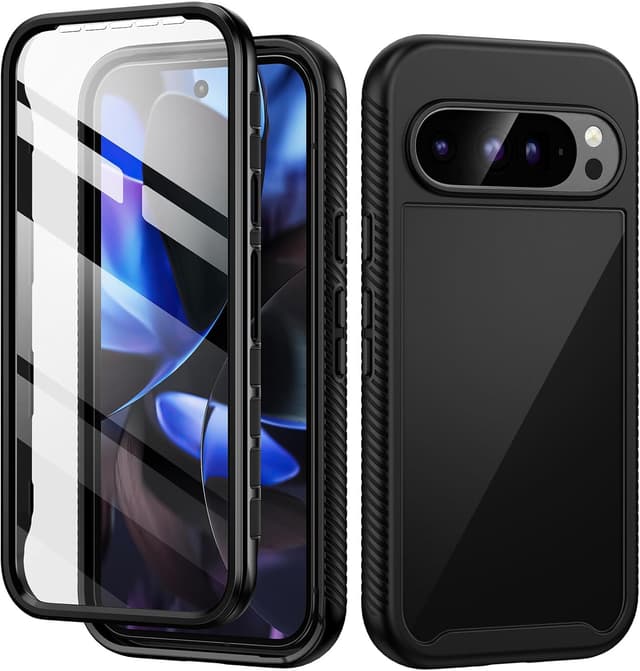 Detalle de seacosmo Coque pour Google Pixel 9 / Pixel 9 Pro avec protection d’écran intégrée et protection 360° – Noir