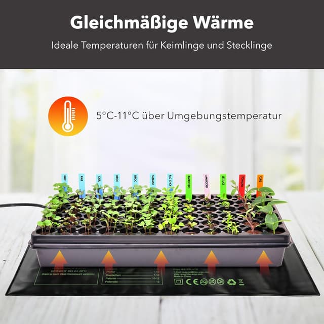 Detalle de HBN Heizmatte 2er Set 17,5 W für Anzucht