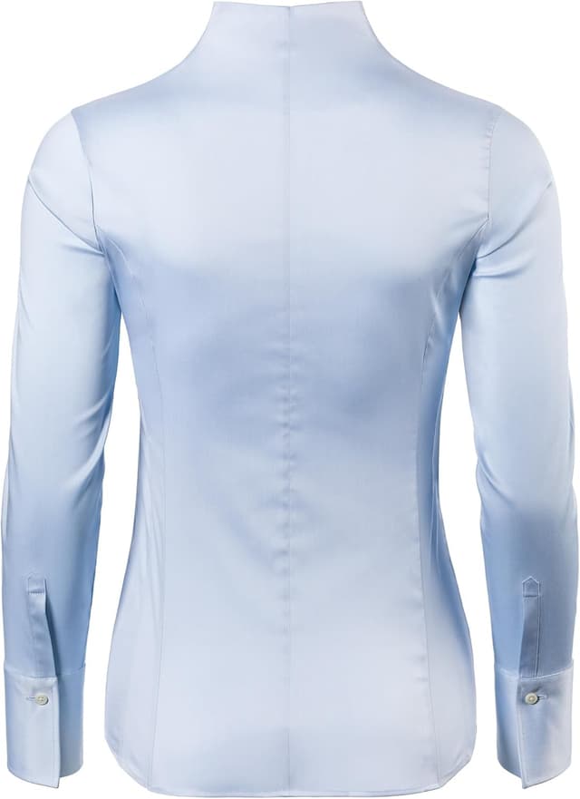 Detalle de Vincenzo Boretti chemisier slim-fit à élastique col calice, facile à repasser