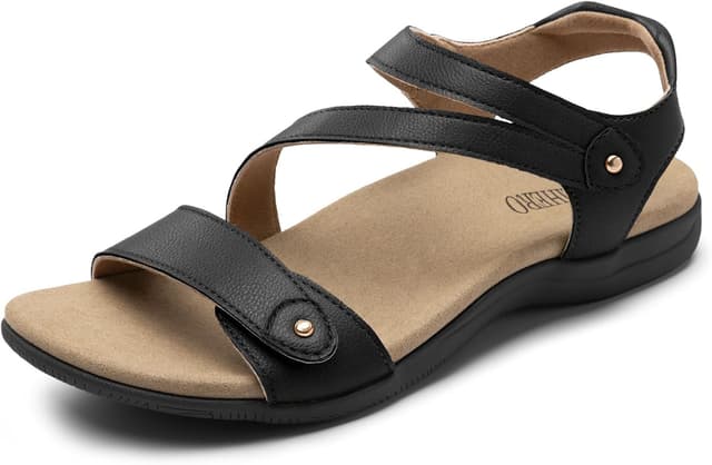 Detalle de Rihero Orthopedic Sandals for Women with Arch Support and Adjustable Strap