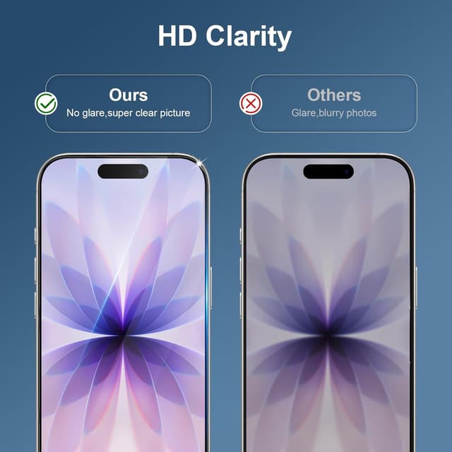 Thumbnail 6 de GiiYoon 3-Pack Tempered Glass Screen Protectors for iPhone 17 / 17 Pro / 16 Pro (9H, Full Coverage)