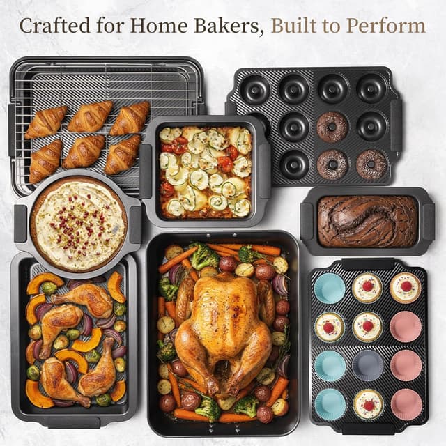 Thumbnail 6 de Kikcoin 25 PCS non-stick baking pans set
