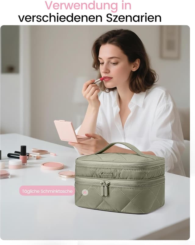 Detalle 2 de LOVEVOOK Kulturtasche Damen Puffer Kosmetiktasche 23 cm