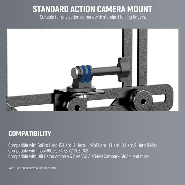 Detalle 2 de NEEWER Zaunhalterung mit Sonnenschutz (PA036B) für Smartphone & Action-Kamera