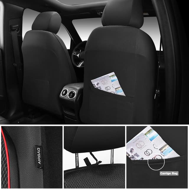 Detalle 2 de CAR PASS 3D Foam Leather Front Seat Covers Red