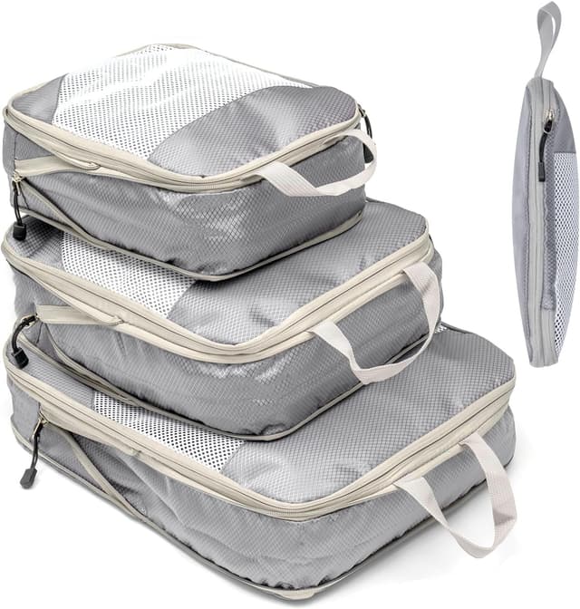 Detalle de Organizador Maleta Compression Cubes 3 piezas Gris