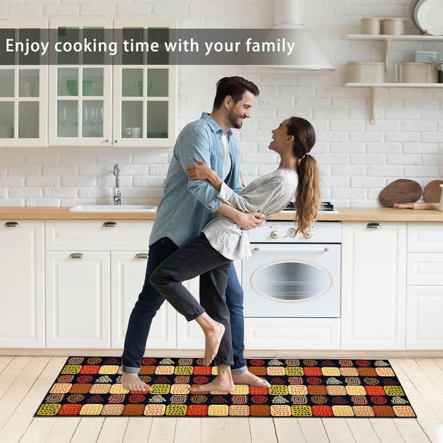 Detalle 2 de HZVRTN Lot de 2 tapis cuisine lavables