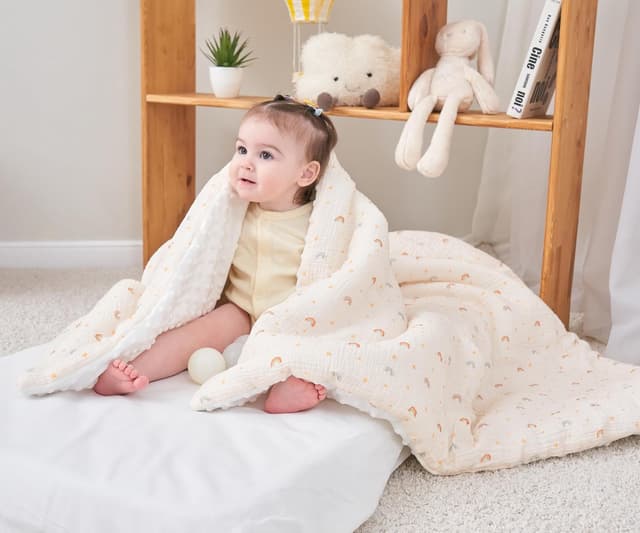 Thumbnail 1 de SUPERBE BEBE Manta Minky y Muselina 100x135 cm 🍼