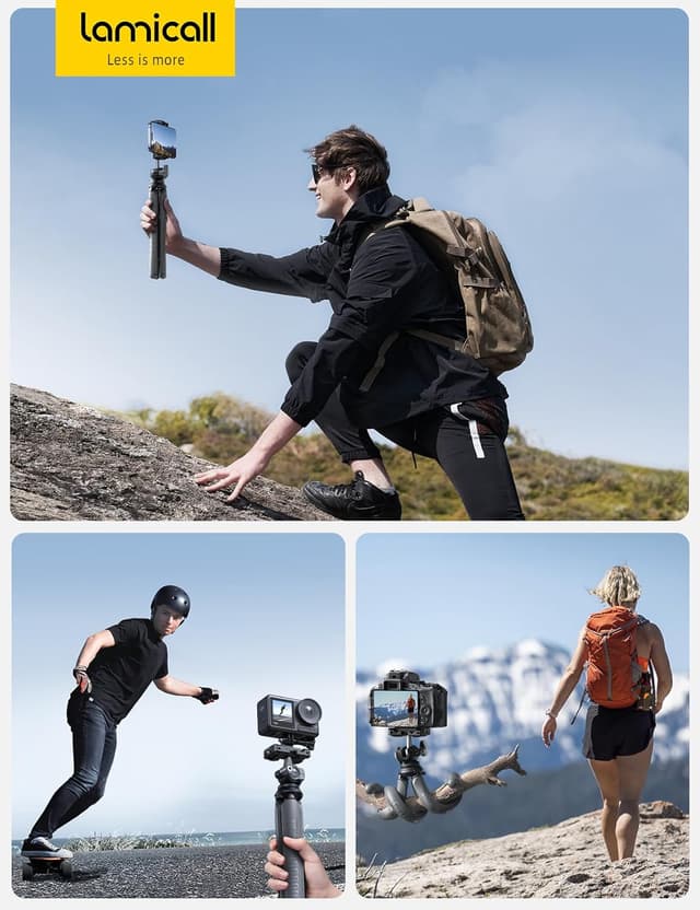 Thumbnail 6 de Lamicall mobile phone tripod with flexible legs and 360° rotation (grey)