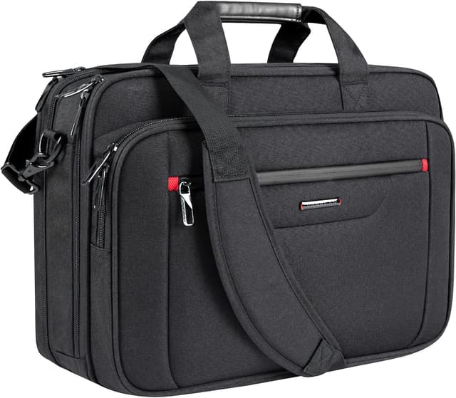 Detalle de VANKEAN premium laptop briefcase with water-repellent canvas and RFID pockets (fits up to 17.3-inch)