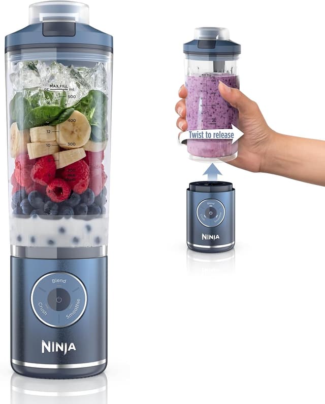 Detalle de Ninja Blast Max BC251NVN Ninja portable blender with Twist & Go and 22 oz detachable vessel