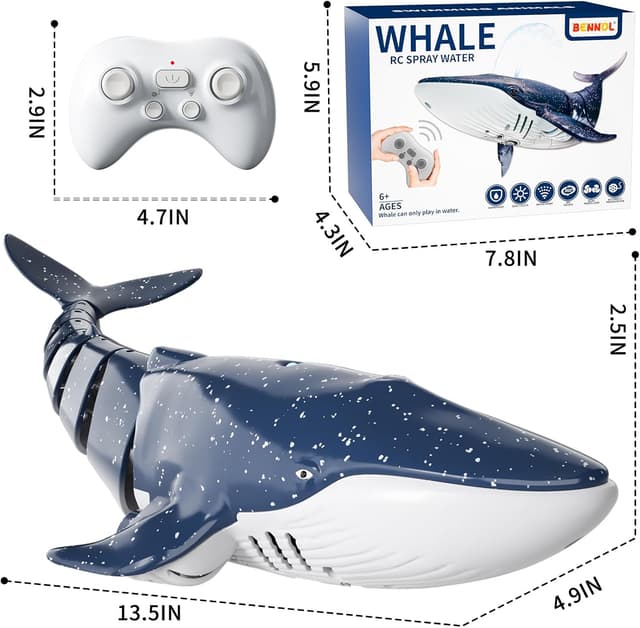 Thumbnail 6 de Whale Shark RC 1:18 Scale Remote Control Toy 🐟