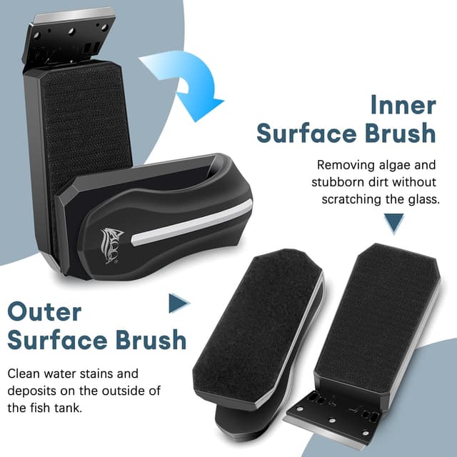 Detalle de AQQA Magnetic Fish Tank Cleaner for Glass & Acrylic with 2 Detachable Scrapers