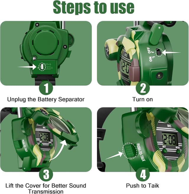 Detalle 2 de Walkie Talkies Watch Spy Watch for Kids (Age 8–12) — 7-in-1 Digital Talkback Watch Toy