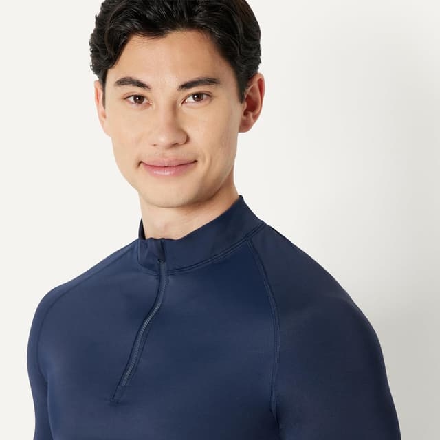 Detalle de Amazon Essentials Homme rashguard manches longues à fermeture éclair 1/4 (coupe slim)