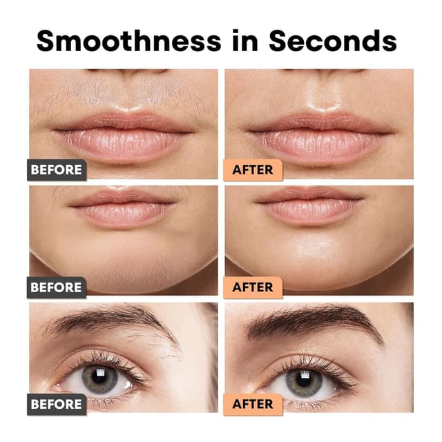 Detalle de VG VOGCREST Augenbrauen-Gesichtstrimmer 2‑in‑1 (wiederaufladbar, LED, Rosé gold) – schmerzlose Haarentfernung für Gesicht & Lippen