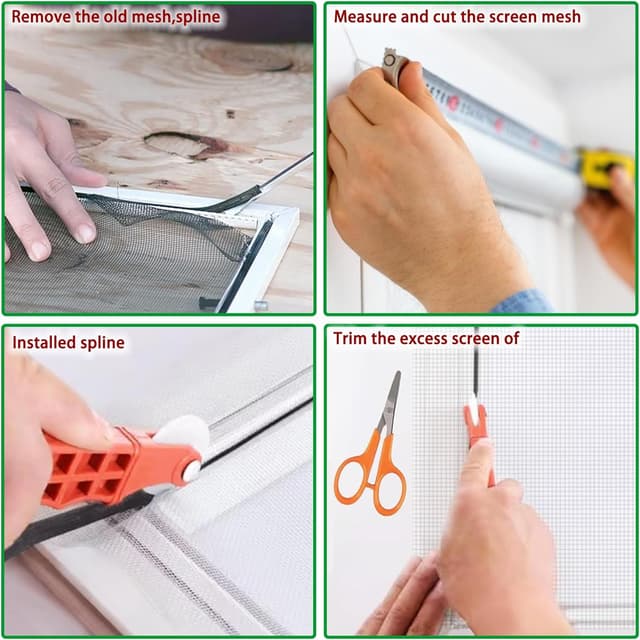 Detalle de Yiichiy Fliegennetz Meterware 120 x 250 cm (Fiberglas, schneidbar) für Fenster & Dachfenster – Ersatznetz in Weiß