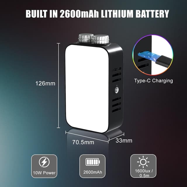 Detalle de EMART RGB Video Light – 360° full-colour portable LED camera light with 13 effects