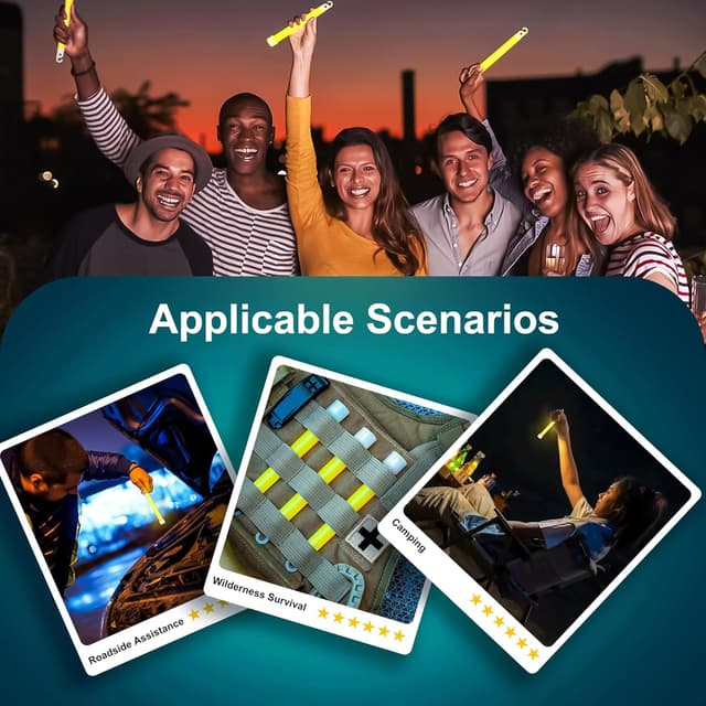 Detalle de General Medi fluorescent glow sticks 12 pack