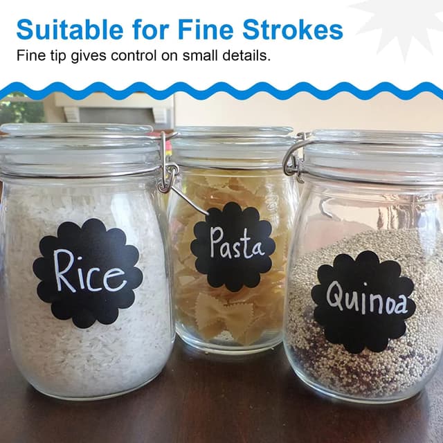 Detalle de Chalkboard marker set, white 1mm-15mm