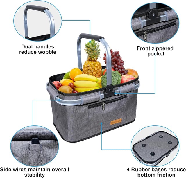 Detalle de ABIUBIU 35L Einkaufskorb Großer