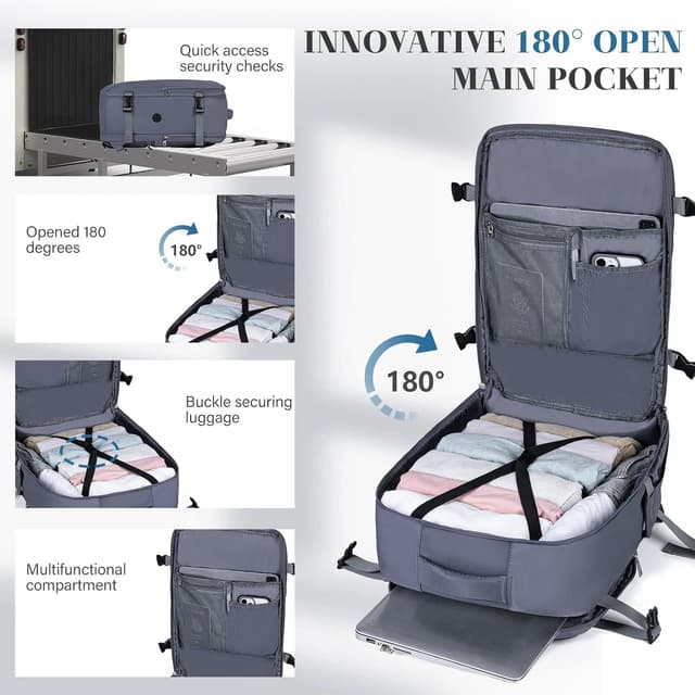 Thumbnail 4 de Hayayu Mochila Cabina 45x36x20 15.6" 30L Antirrobo