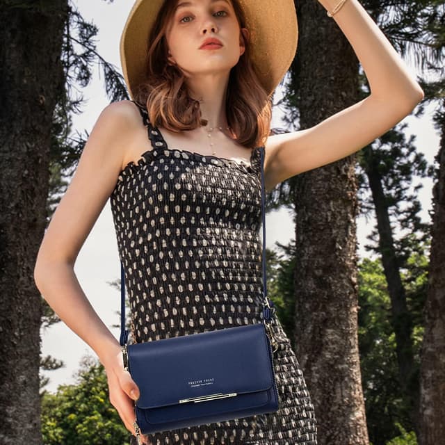 Detalle de Roulens Small Crossbody Phone Bag for Women – PU leather phone pouch with adjustable strap and card slots