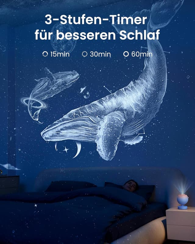 Detalle 2 de POCOCO Sternenhimmel Projektor LED Galaxy Projektor für Kinder 🌌