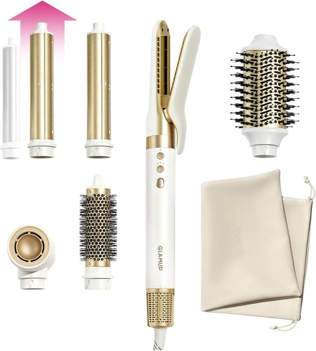 Detalle de GLAMUP 6 in 1 Multi Hair Styler with Coanda Tech AutoWrap & Hair Dryer Brush (Gift Set)