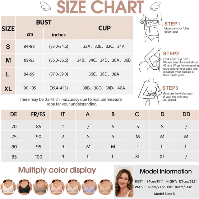 Detalle 2 de Lonya Women’s Push Up Seamless Non-Wired Support Bra (Zero Feel) – V-neck comfort bralette