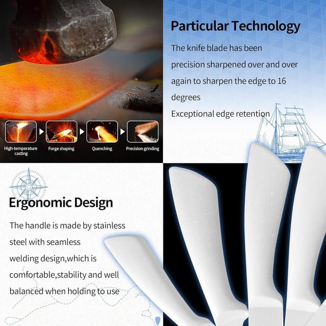 Thumbnail 2 de XYJ Juego de cuchillos de cocina profesional con soporte 🔪
