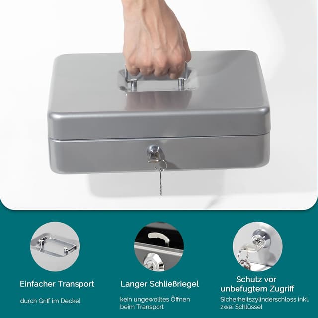 Thumbnail 4 de GREELUE Geldkassette Silber 30 cm