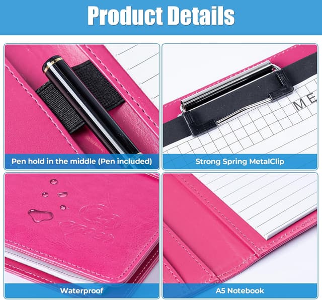 Detalle 2 de Agoer Porte Bloc A5 rose rouge