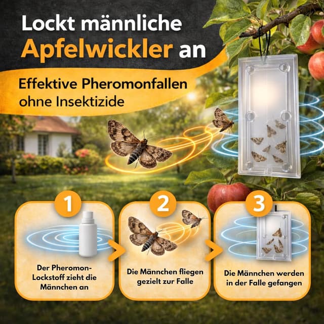 Thumbnail 6 de Panteer Apfelwickler Falle (Pheromonfalle) – 3 Stück mit Schnur für Monitoring & Bedarfskontrolle