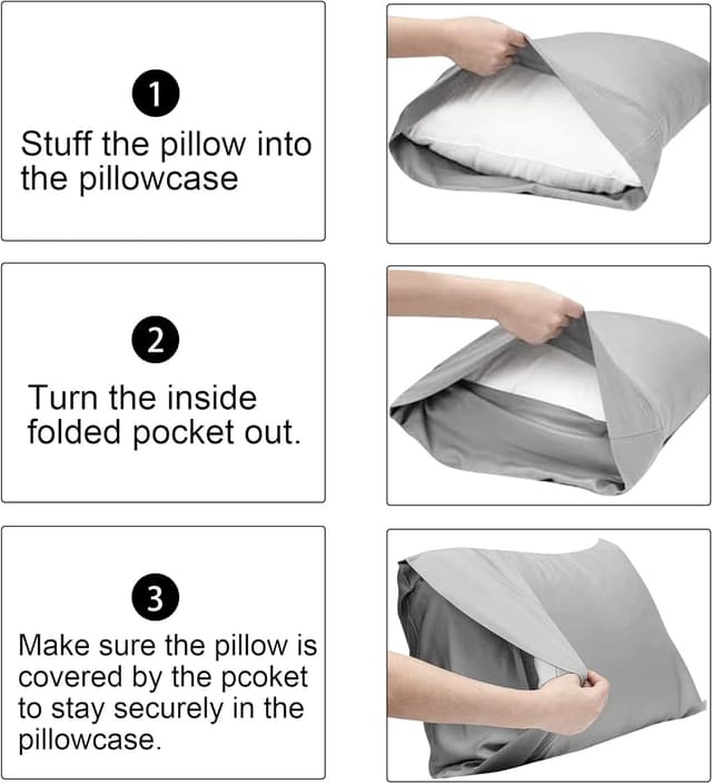 Thumbnail 5 de FLXXIE Microfiber Pillow Cases Queen Set of 2, 20x30