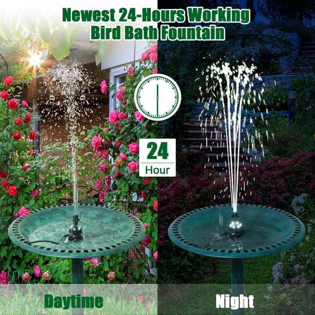 Detalle de SZMP 24-Hours Working Pond Fountain Pump with 7 Nozzles and 6 LED Lights (UK plug)