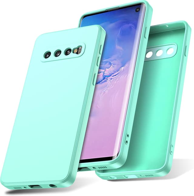 Detalle de Watana Hülle für Samsung Galaxy S10 – Soft-Touch Silikoncase mit Mikrofaserfutter (Mintgrün)