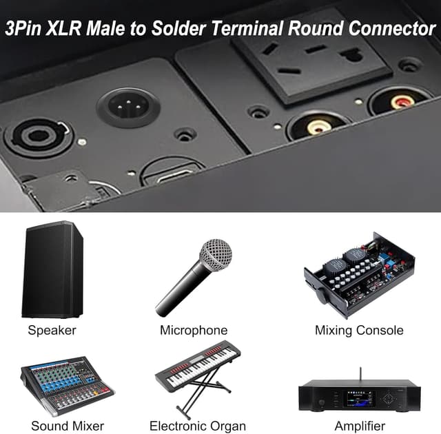 Thumbnail 6 de MEIRIYFA XLR 3‑Pin Panel Mount Adapter 2pcs