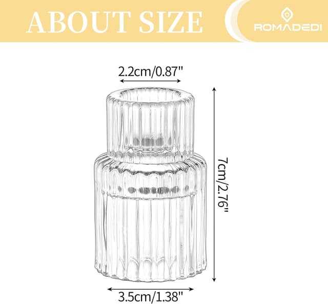 Thumbnail 5 de Romadedi Glas Kerzenhalter Kerzenständer für Stabkerzen