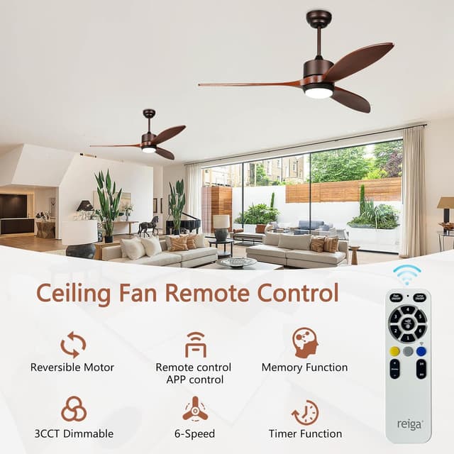 Thumbnail 5 de Reiga Ventilador de Techo Exterior 132 cm con LED 🌬