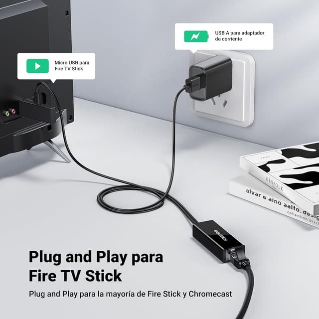 Thumbnail 2 de UGREEN Adaptador Micro USB a Ethernet RJ45 🌐 Con Cable 1M