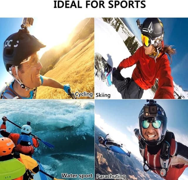 Detalle de YHTSPORT Supporto adesivo curvo e piatto per action cam (26 pezzi) con attacco per casco, 3M