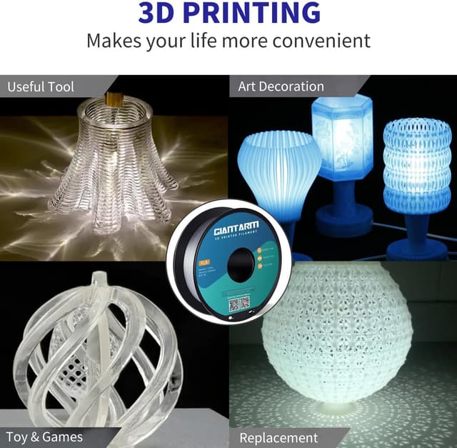 Detalle de GIANTARM PLA Filament 1,75 mm (transparent) – 1 kg Rolle für saubere 3D-Drucke