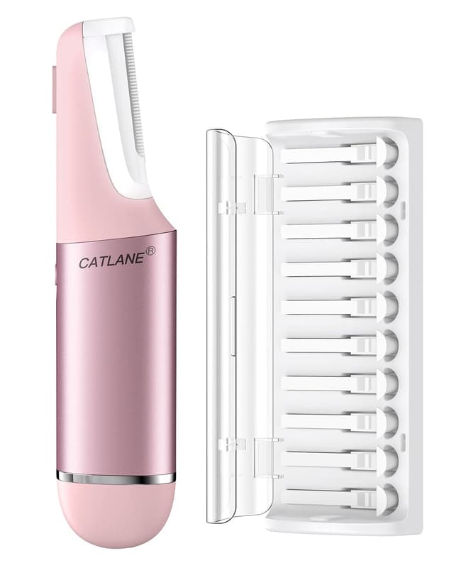 Detalle de Dermaplane Razor for Women Face (Charm Pink) — Sonic Dermaplaning Tool With 10 Blades