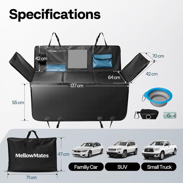 Thumbnail 6 de MellowMates Dog Car Seat Cover for Large Pets