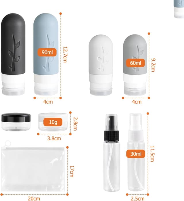 Thumbnail 6 de AiQInu Contenitori da viaggio ricaricabili 90 ml