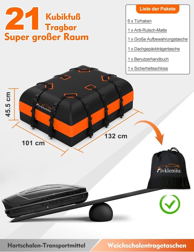 Detalle 1 de FIVKLEMNZ Dachbox 21 Kubikfuß wasserdicht